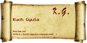 Kuch Gyula névjegykártya